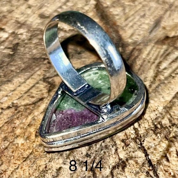 Anyolite Ruby Zoisite Ring Size 8 1/4 - Picture 5 of 10